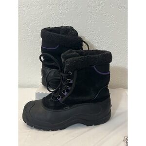 GANDER MTN Womens Black Purple Thermolite Faux Fur Suede Winter Boots Size 7